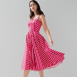 White House Black Market Button Front Fit and Flare Midi Dress 0P NWT